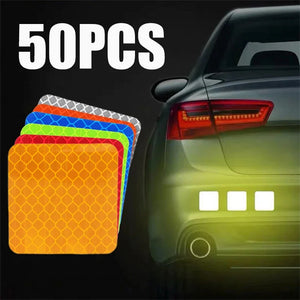 1-50pcs Safety Reflective Waterproof Tape High Visibility for Night Riding Walking and Cars