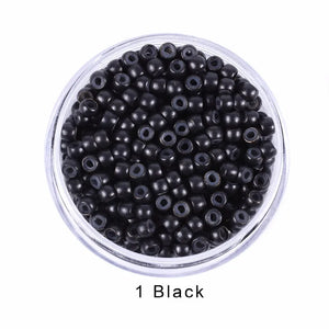 1000pcs Silicone Lined Micro Rings for Hair Extensions 3.0mm Nano Beads Black/Dark Brown/Blonde