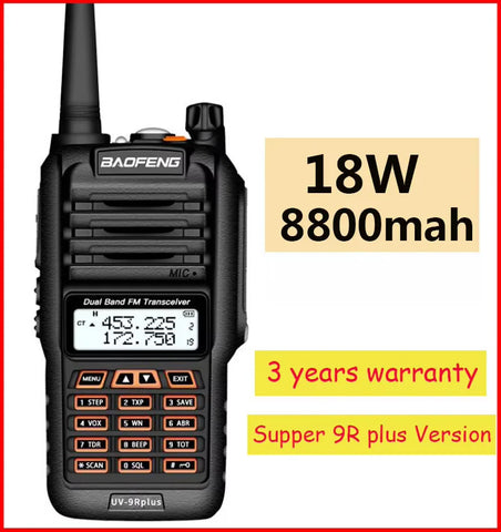 2025 UV9R Plus 18W Long Range Walkie Talkie 40-50km VHF UHF Ham Radio Transceiver CB Radio