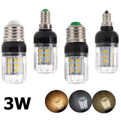 E27 E14 E12 E26 LED Corn Bulbs 3W 27 LEDs SMD5730, 110V-220V, Cool/Warm/Neutral White Light, Home Decor Lighting