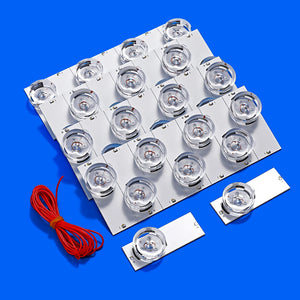 100pcs SMD LED Lamp Beads with Lens & Filter for 32-75" TV Repair, 2m Cable, Backlight Strip Accessories