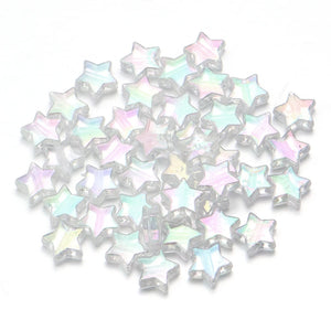 100pcs AB Color Star Acrylic Beads for DIY Jewelry Making Necklace Bracelet Spacer Charms