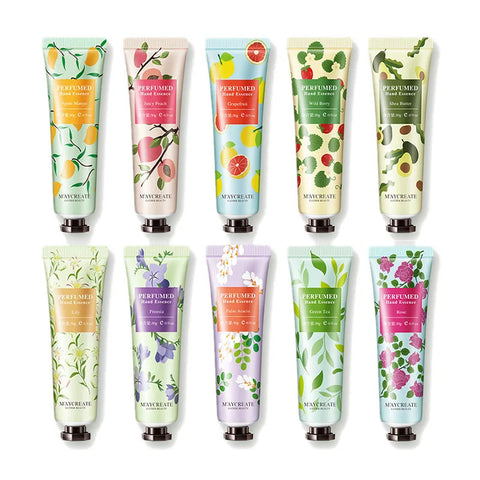 10-Piece Moisturizing Hand Cream Set - Fruity & Floral Scents Skincare