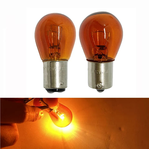 Amber Car Light Bulb 21W DC12V, Low Consumption PY21W P21W Auto Brake Stop Indicator Lamp Bay15d Ba15s 1157 1156