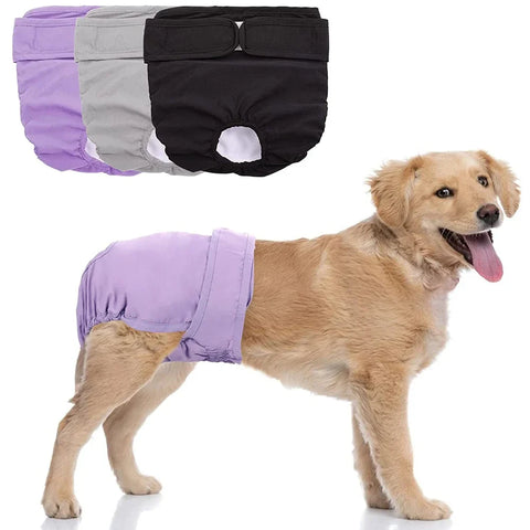 Adjustable Reusable Dog Diapers - High Absorbent Pet Nappies for Small to Large Female Dogs