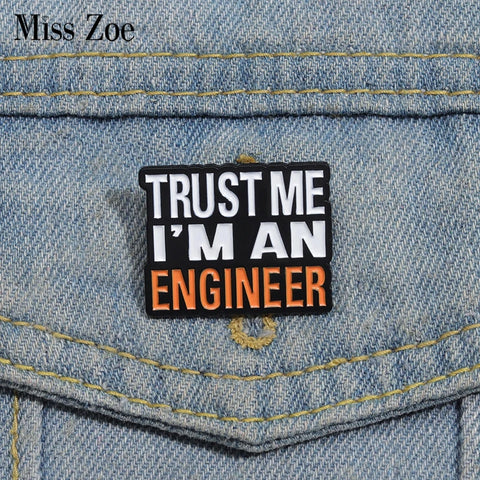 Engineer Enamel Pin - Custom Construction Brooch Lapel Badge Jewelry