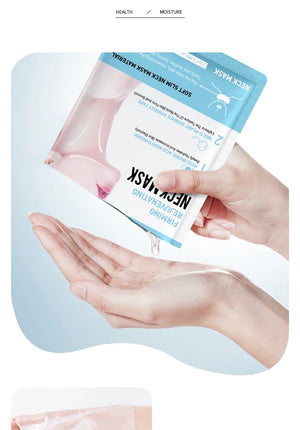 10-Pack Hydrating Firming Neck Masks with Hyaluronic Acid Skincare Set