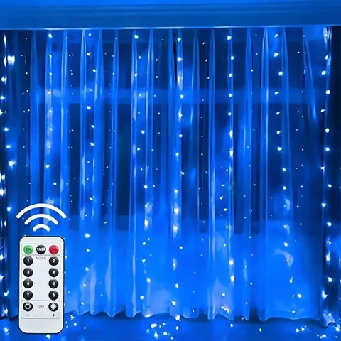 8-Mode LED Curtain String Lights USB Remote Fairy Garland for Home Christmas Wedding Party Decor