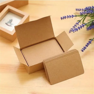 100pcs Kraft Blank Business/Message Cards - Thank You, Bookmark, Label, Learning Cards, Writing Paper