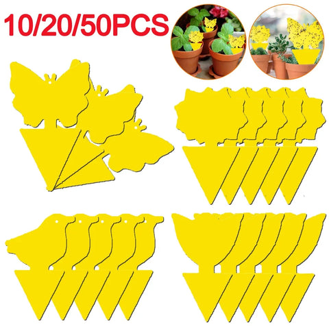 50 Pack Yellow Sticky Fly Traps - Indoor Outdoor Fruit Fly Pest Control