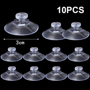 10-Pack Clear Suction Cup Hooks for Kitchen & Bathroom Storage (2-5cm)