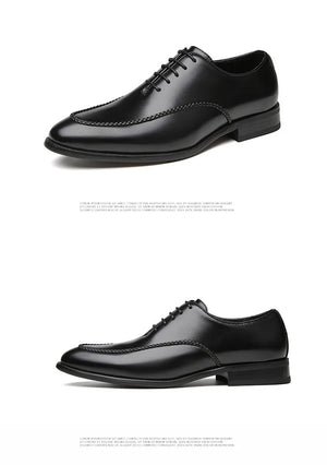 Men's 2025 Leather Dress Shoes, Breathable Classic Formal Oxfords for Office & Weddings