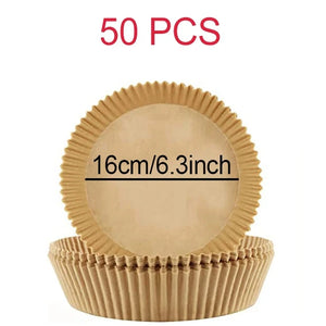 100-Pack Disposable Air Fryer Liners, Nonstick, Greaseproof, Easy Clean, Round Baking Paper