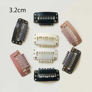 100pcs Black Brown Wig Clips 2.3cm-3.6cm Snap Clips for Hair Extensions & Wefts Hairpins Styling Tools