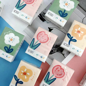 9-Pack Soft Floral Pocket Tissues - Portable, Travel-Ready Tissues