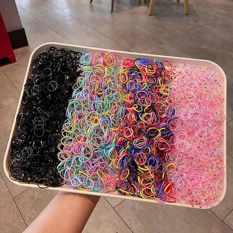 1500pcs Colorful Disposable Hair Ties - Elastic Ponytail Holders for Kids Accessories