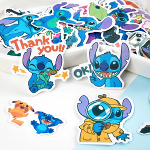 100pcs Cute Anime Stitch Stickers for Laptop, Skateboard, Guitar, Motorcycle - Kawaii Cartoon Decal Pack for Kids