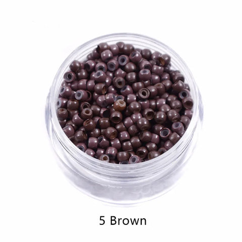 1000pcs Silicone Lined Micro Rings for Hair Extensions 3.0mm Nano Beads Black/Dark Brown/Blonde