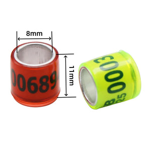 100pcs Aluminum Pigeon Leg Bands for Identification & Tracking