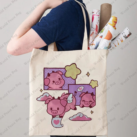 Hazbin Hotel Fat Nugget Canvas Tote Bag - Reusable Travel & Commute Shoulder Bag for Women