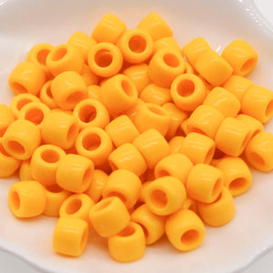 100pcs 6x9mm Colorful Pony Beads for DIY Bracelets, Necklaces, Crafts, Hair Jewelry Making