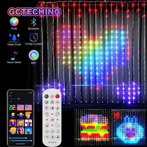 400 LED Smart Curtain Lights, Bluetooth App-Controlled RGB String, Music Sync for Window & Bedroom Decor