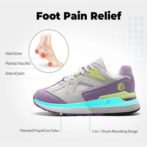Extra Wide Women's Walking Sneakers, Lightweight for Flat Feet & Plantar Fasciitis, Heel Pain Relief