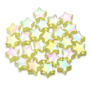 100pcs AB Color Star Acrylic Beads for DIY Jewelry Making Necklace Bracelet Spacer Charms