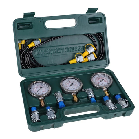Excavator Hydraulic Pressure Test Kit 250-600 Bar Gauge Set