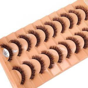 10 Pairs 3D Mink False Eyelashes Set - Long Natural Volume Lash Extensions