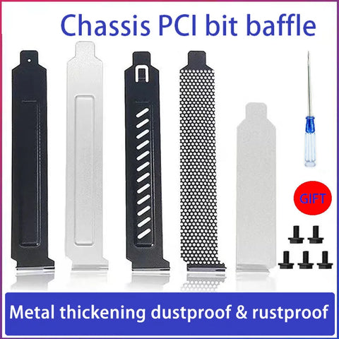 5pcs Steel PCI Slot Covers Dust Filter Vented Blanking Panels for Expansion Slots