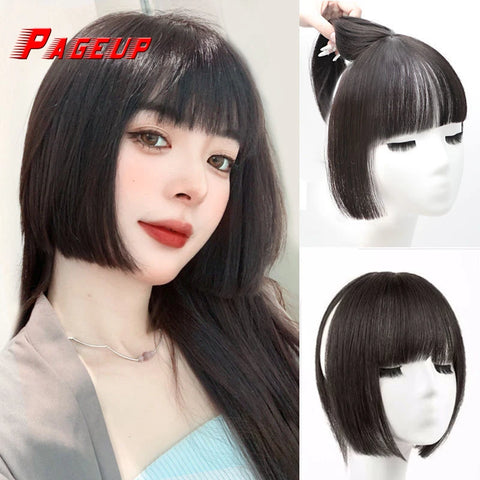 3D Princess Hime Cut Clip-In Bangs for Women Hair Extensions