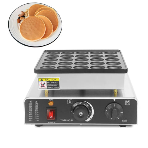 Commercial 25-Hole Dorayaki Mini Pancake Maker, 110V/220V Cast Iron Poffertjes Pan, CE Approved