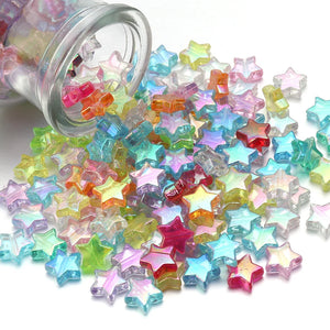 100pcs AB Color Star Acrylic Beads for DIY Jewelry Making Necklace Bracelet Spacer Charms