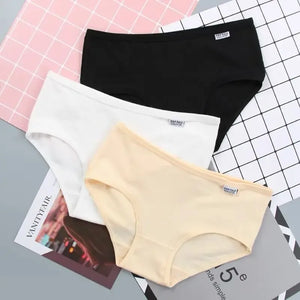 10-Pack Teen Cotton Underwear Girls Solid Colors Ages 10-16 Kids Panties