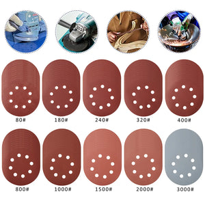 100pcs 5" 8-Hole Sandpaper 80-3000 Grit Mixed Self-Adhesive Sanding Discs Polishing Pads for Auto 125mm