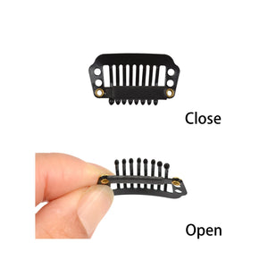 100pcs Snap Hair Extension Clips 32mm/28mm Metal Wig Comb Clip Hair Extension Accessories