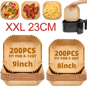 100-Pack Disposable Air Fryer Liners, Nonstick, Greaseproof, Easy Clean, Round Baking Paper