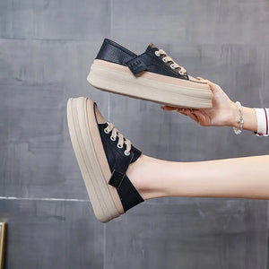 Women's Platform Sneakers 2025 - Fashion Lace-Up Walking & Running Shoes, Comfortable & High Quality