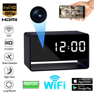 1080p HD Mini Alarm Clock Spy Camera WiFi App, Night Vision, Motion Detection, DVR Security Recorder