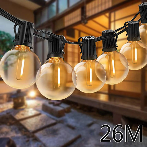 Dimmable LED G40 Outdoor String Lights for Patio, Garden, Party, Wedding, Camping, Decorations