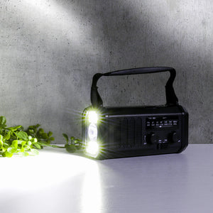 10,000mAh Solar Hand Crank Weather Radio with USB Charging, Emergency LED Flashlight, NOAA FM/AM/WB Power Bank