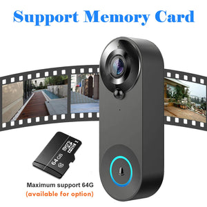 1080p Wireless Video Doorbell Camera, WiFi Smart Home Security, Motion Detect, Night Vision, Tuya Intercom