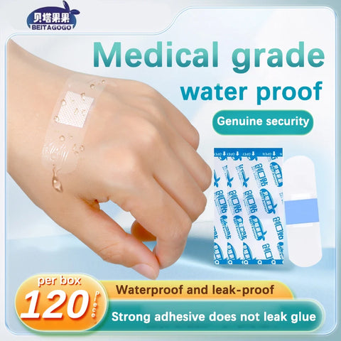 120pc Transparent Waterproof Bandages, Invisible, Hemostatic, Breathable, Anti-Wear