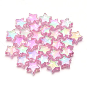 100pcs AB Color Star Acrylic Beads for DIY Jewelry Making Necklace Bracelet Spacer Charms