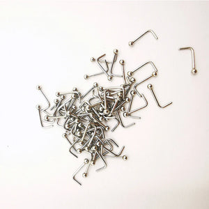 100pcs Body Jewelry Set: Straight & Curved Captive Bead Rings, Labret Barbells, Nose, Eyebrow, Lip, Ear Studs, Stainless Steel