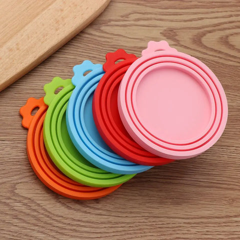 3-Pack BPA-Free Silicone Pet Can Lids, Universal Fit for Dog & Cat Food Cans