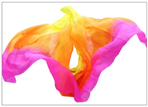 100% Real Silk Belly Dance Veil Scarf Shawl Adjustable Performance Prop