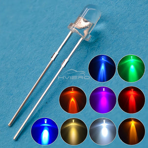 1000pcs 3mm LED Diode Kit: White, Red, Yellow, Blue, Green - Assorted Light Bulbs for DIY Electronics