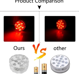10 LED RGB Underwater Lights with Magnetic Cups, 16 Colors for Fish Tank, Pool Lighting, Aquarium, and Plant Growth